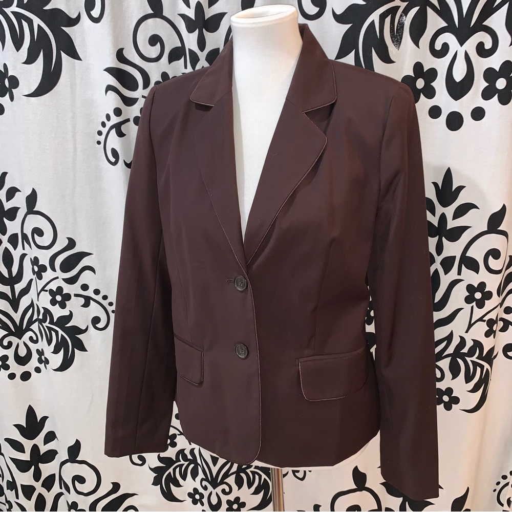 Merona Sz Medium Chocolate Brown 2 Button Blazer